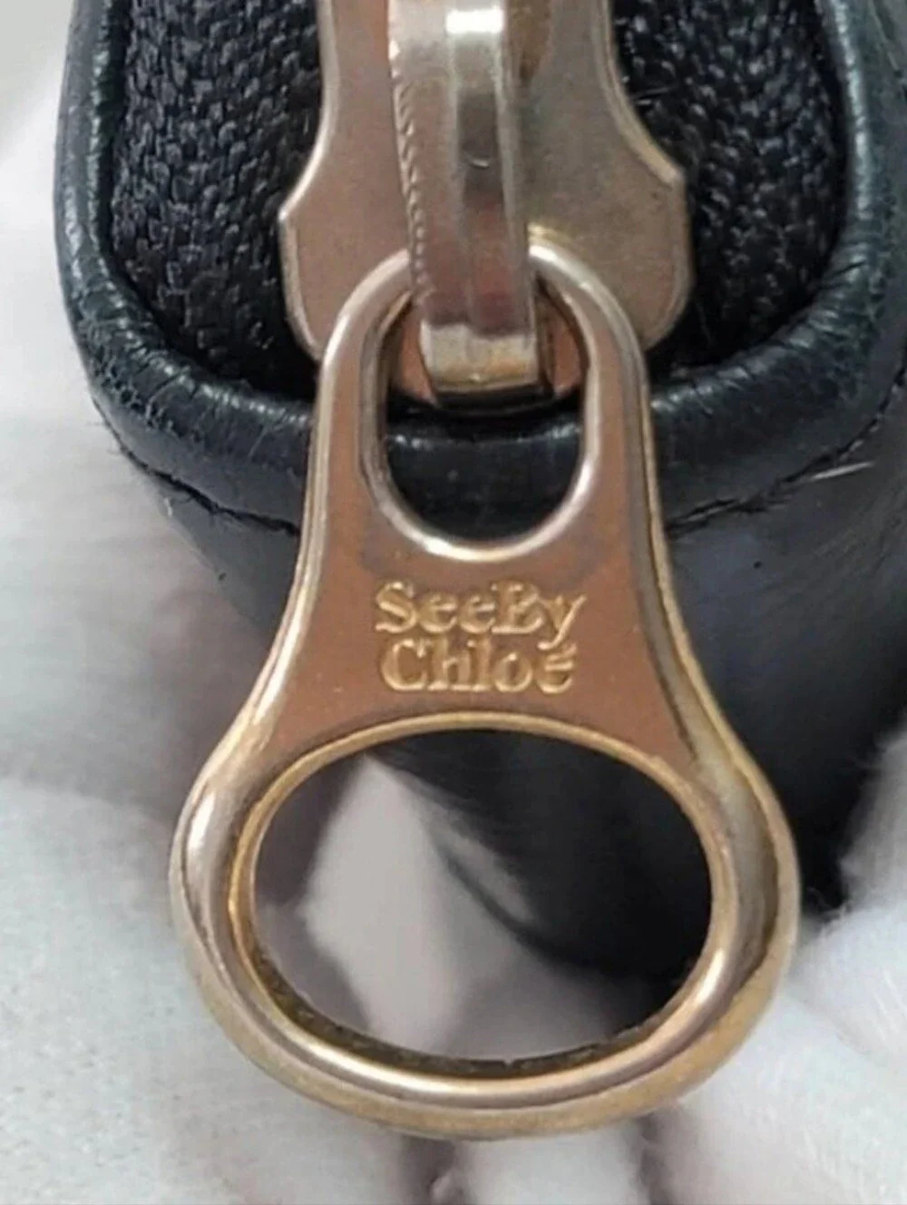See By Chloe Black Leather Bow Continental Wallet